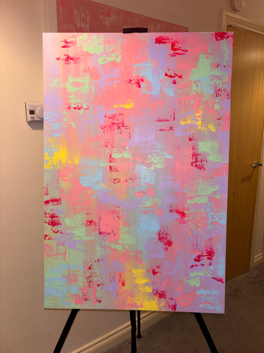 Large acrylic painting on canvas 90x60cms