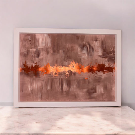 Bronze mini heartbeat series acrylic painting. A3