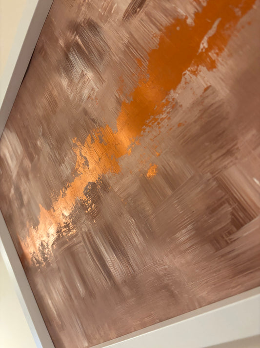 Bronze mini heartbeat series acrylic painting. A3