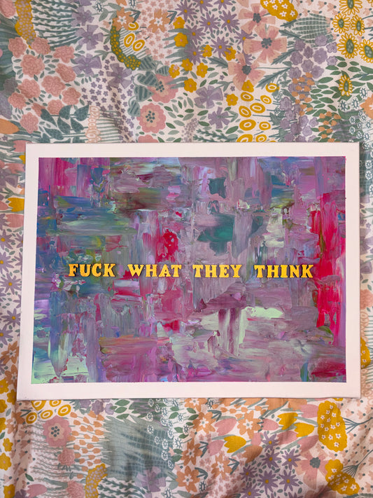 Maximalist acrylic on canvas quoted painting. 30x20cms